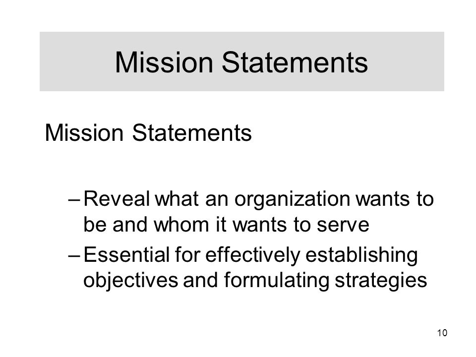 Mission Statements Mission Statements