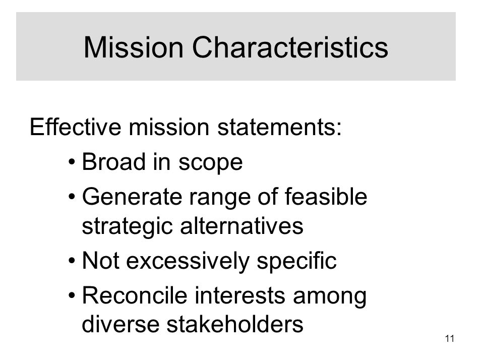 Mission Characteristics