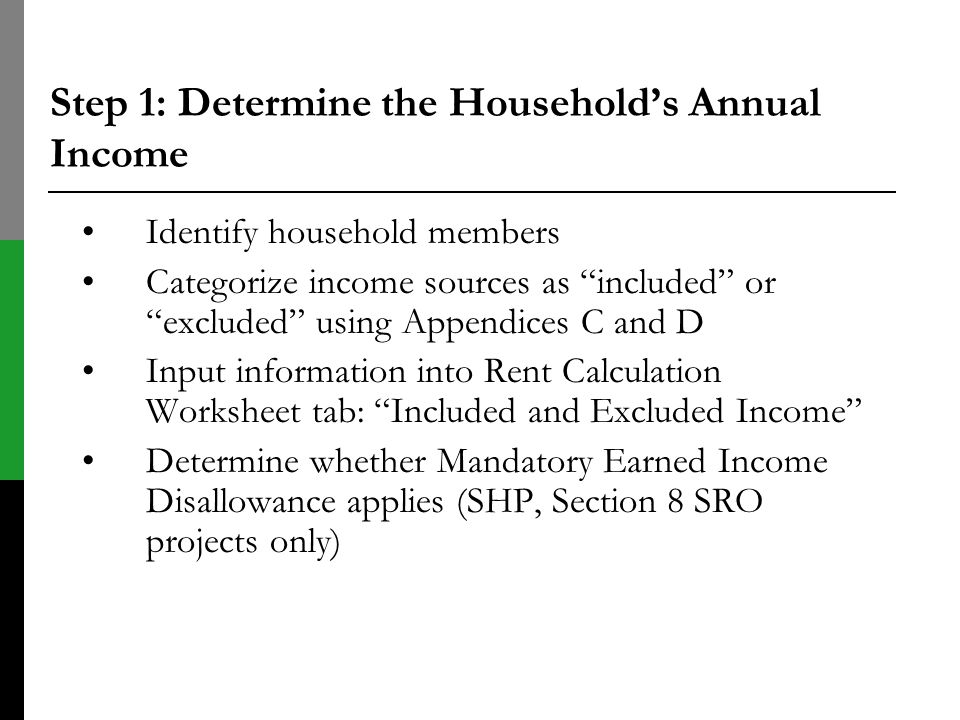 Step 1: Determine the Household’s Annual Income