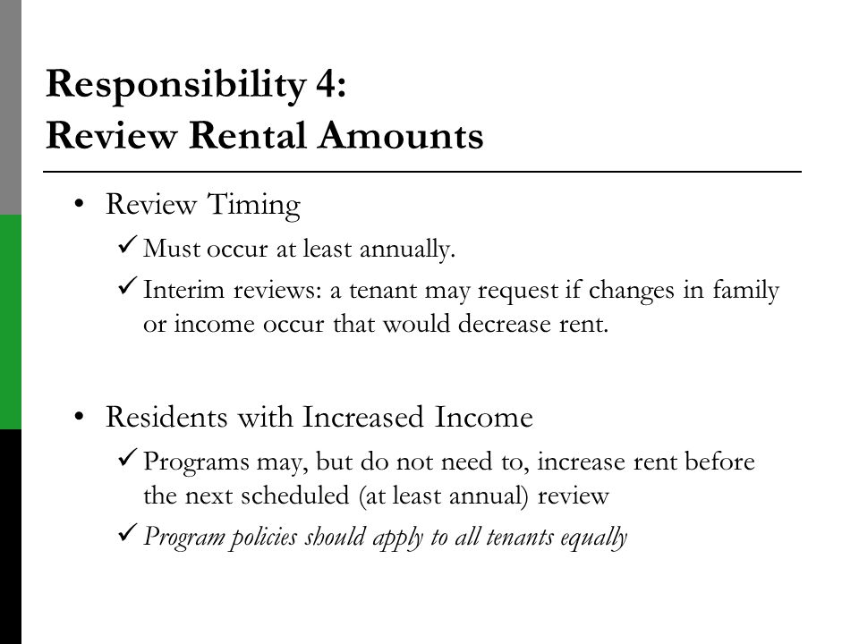 Responsibility 4: Review Rental Amounts