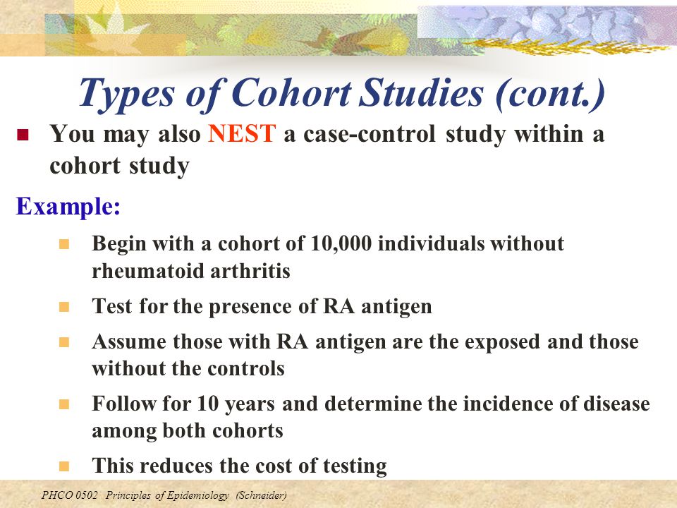Types of Cohort Studies (cont.)
