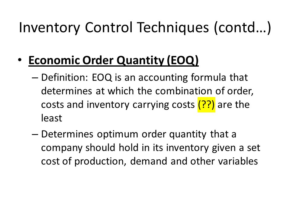 Inventory Management And Control Ppt Video Online Download