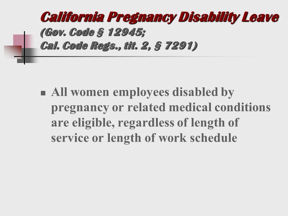 Pregnancy Disability Leave California Eligibility PregnancyWalls