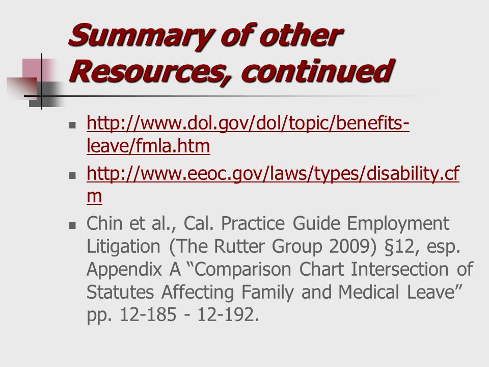 Fmla Cfra Pdl Comparison Chart