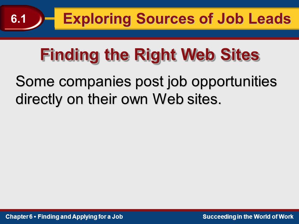 Finding the Right Web Sites