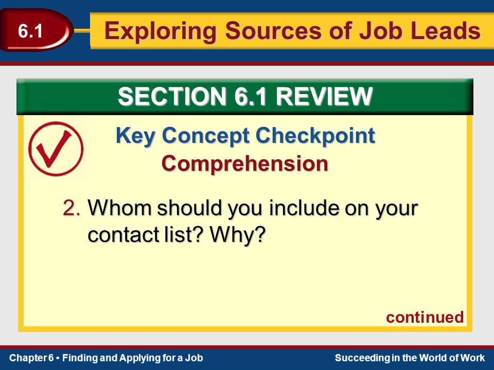 Key Concept Checkpoint