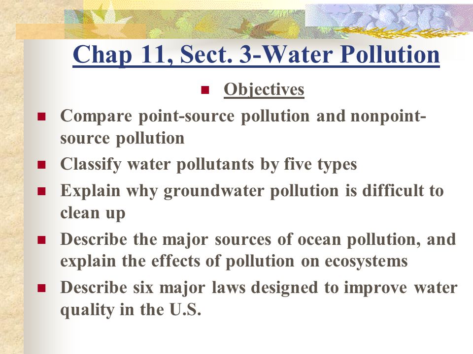 Chap 11, Sect. 3-Water Pollution