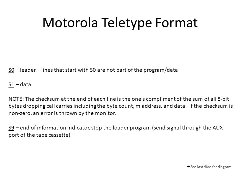 Motorola Teletype Format