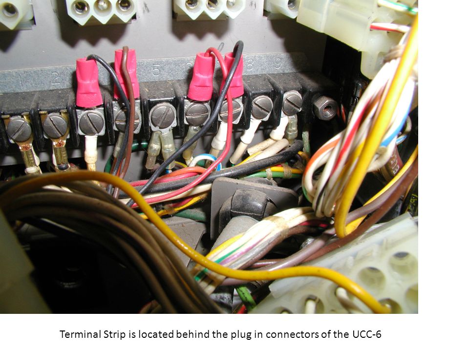 Terminal Strip is located behind the plug in connectors of the UCC-6