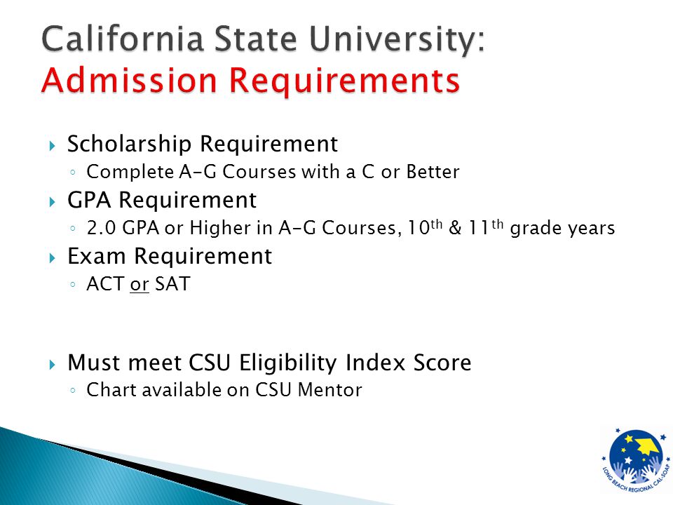 California Ag Requirements Chart