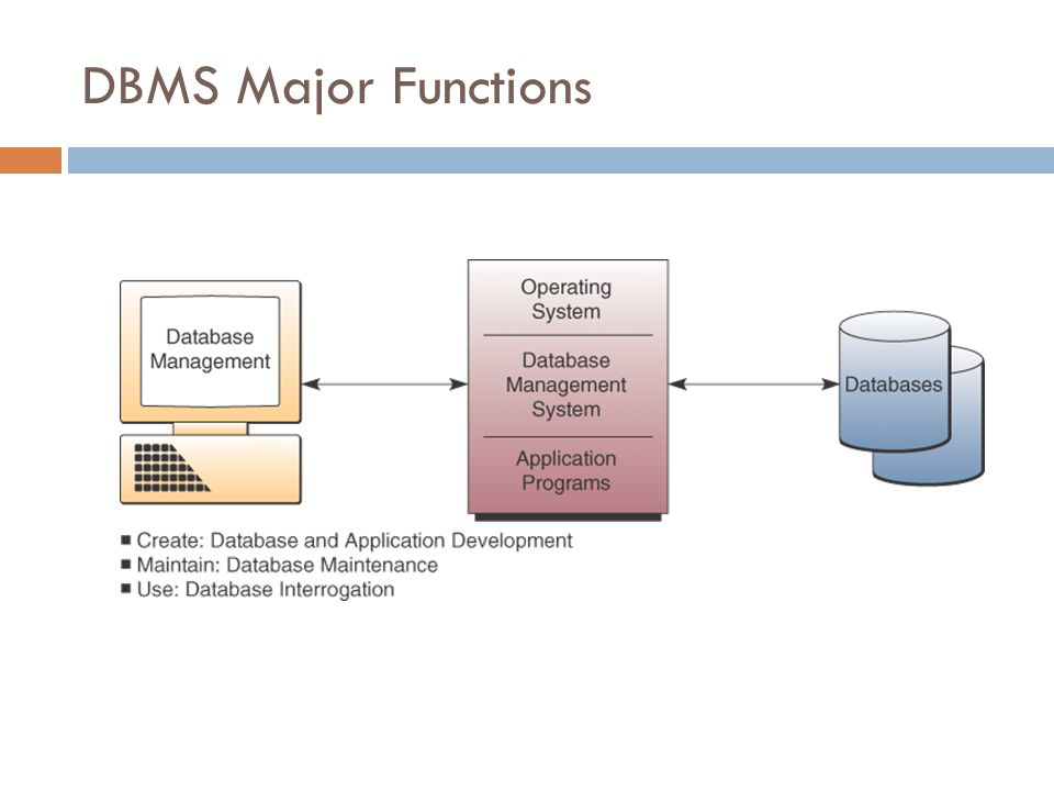 DBMS Major Functions