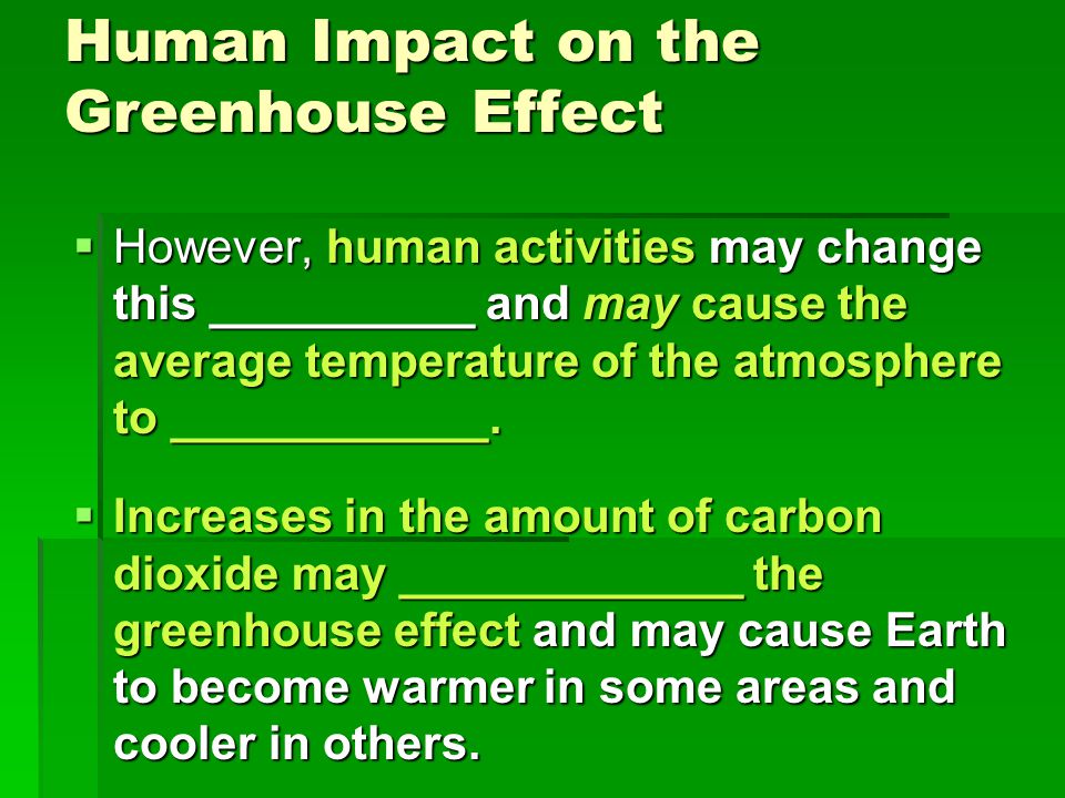 Human Impact on the Greenhouse Effect