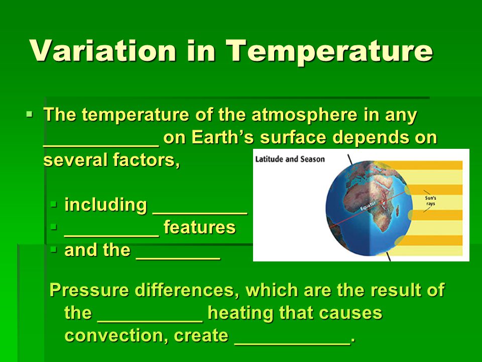 Variation in Temperature