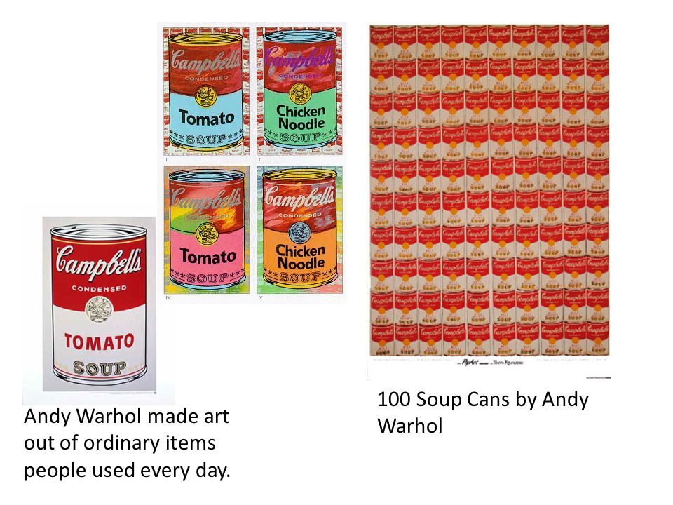 100 Soup Cans by Andy Warhol