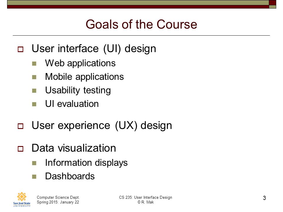 User Interface Design Course Syllabus