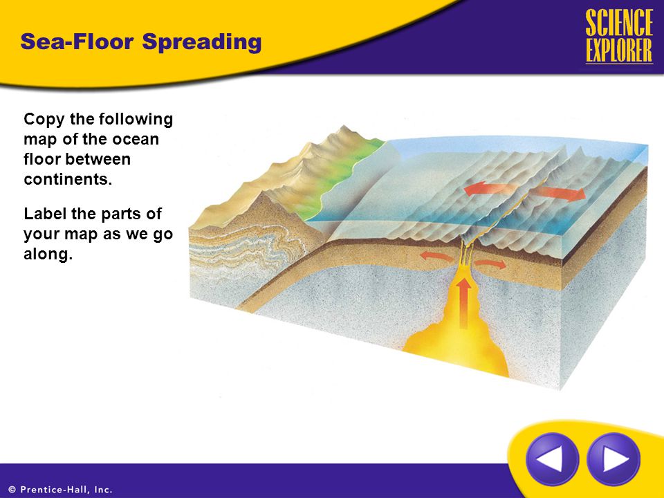 Sea Floor Spreading Copy The Following Map Of The Ocean Floor