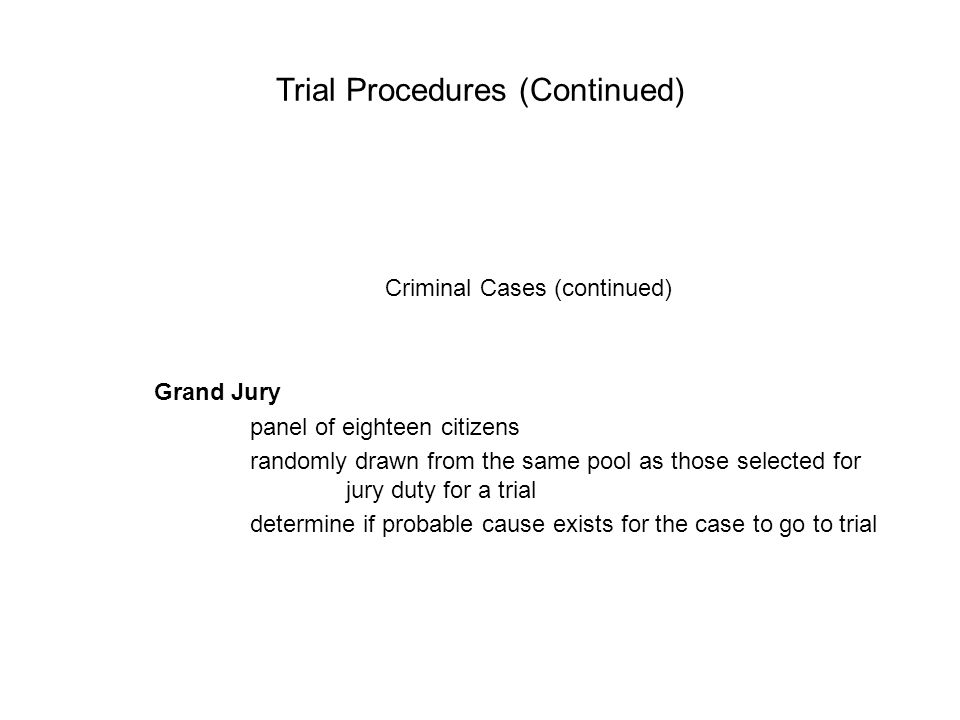 Trial Procedures (Continued)
