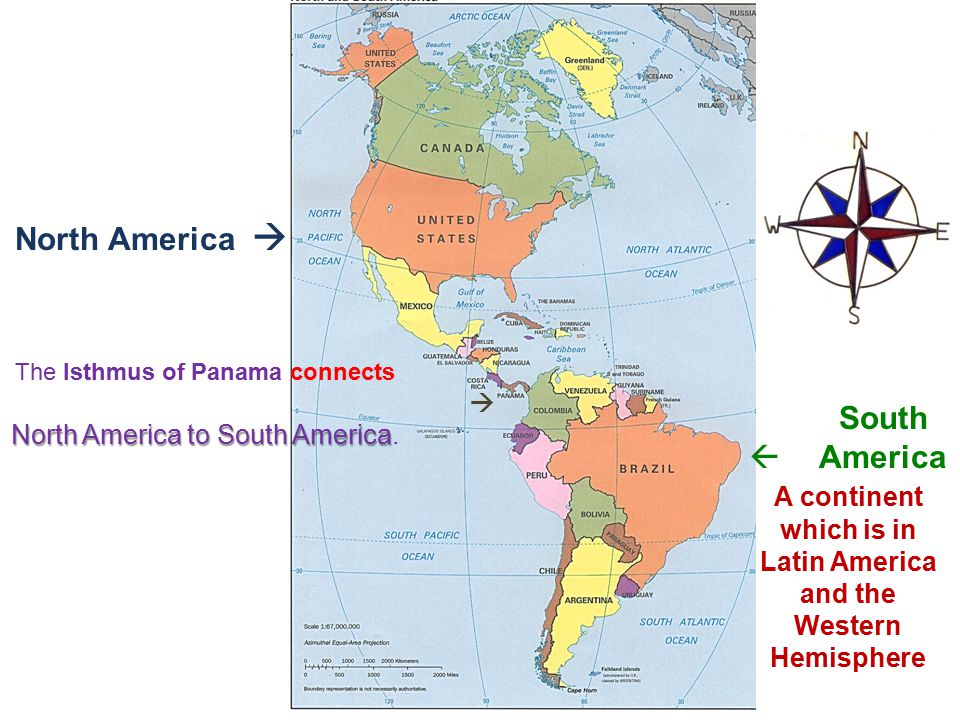 A continent which is in Latin America and the Western Hemisphere