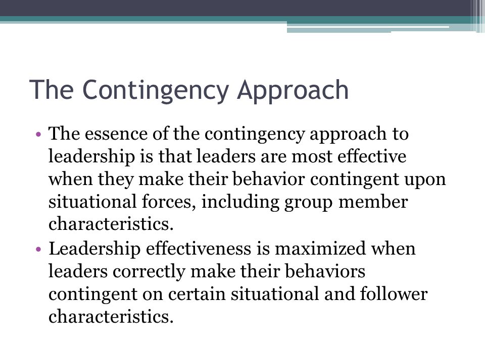 contingency theory of leadership