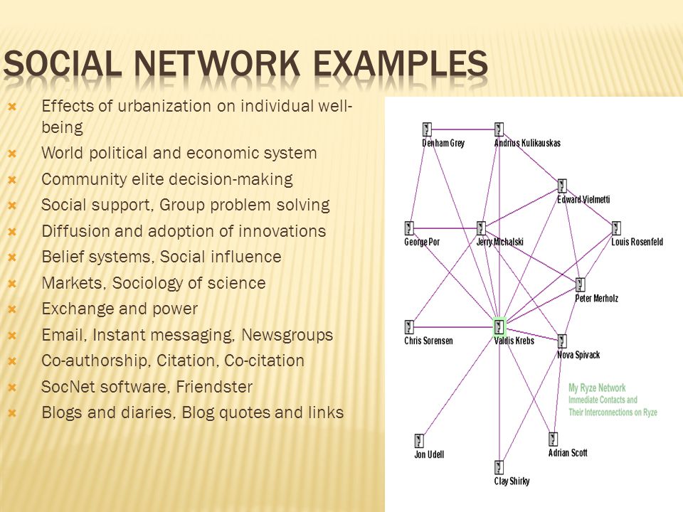 examples of social networks sociology