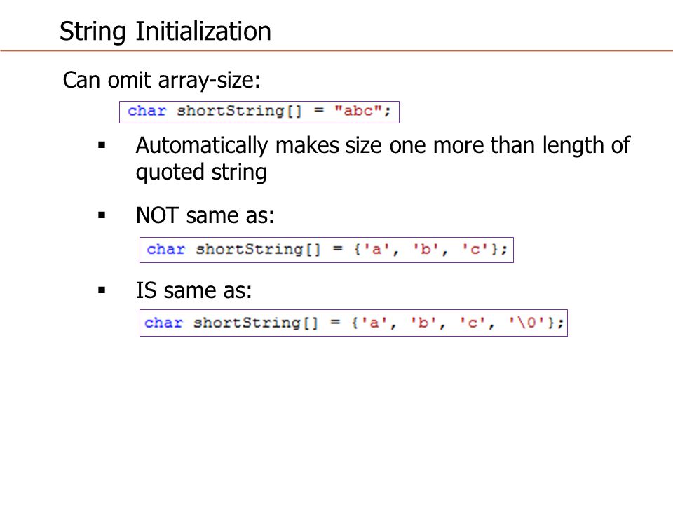 C-strings Array with base type char One character per indexed variable -  ppt video online download