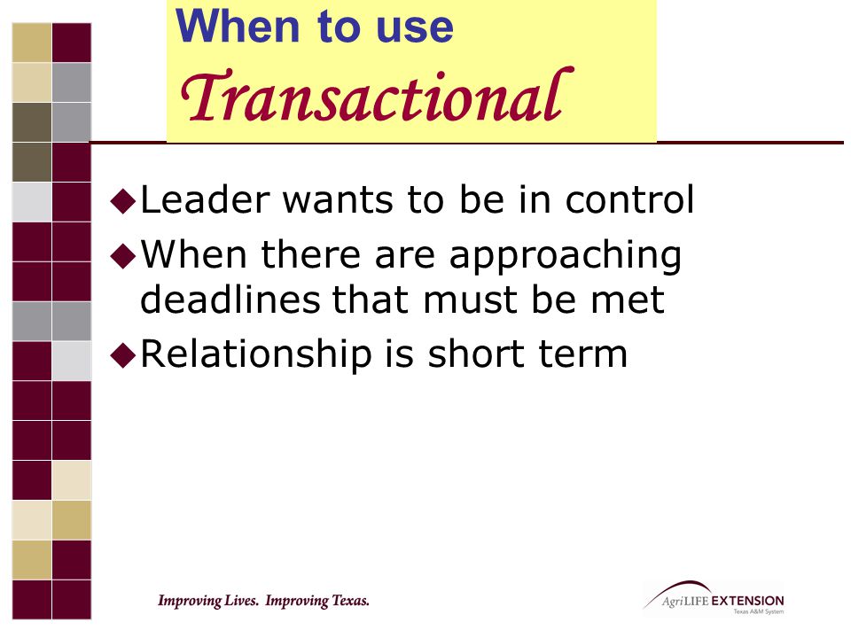 When to use Transactional
