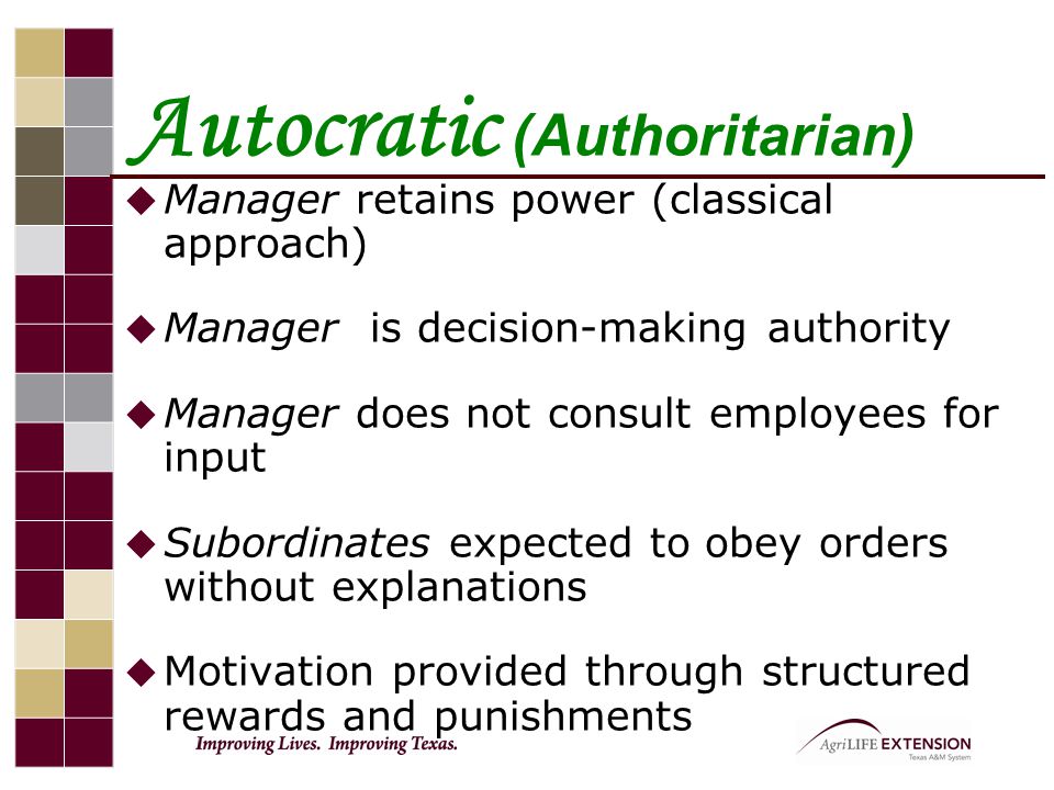 Autocratic (Authoritarian)