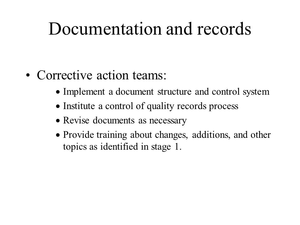 Documentation and records