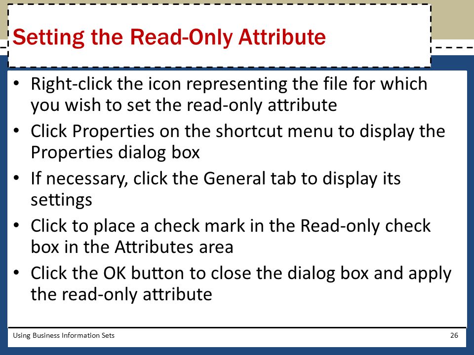 Setting the Read-Only Attribute