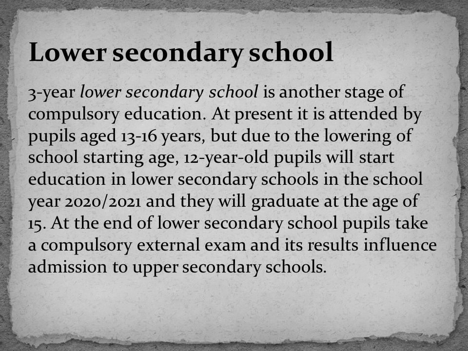Lower secondary school
