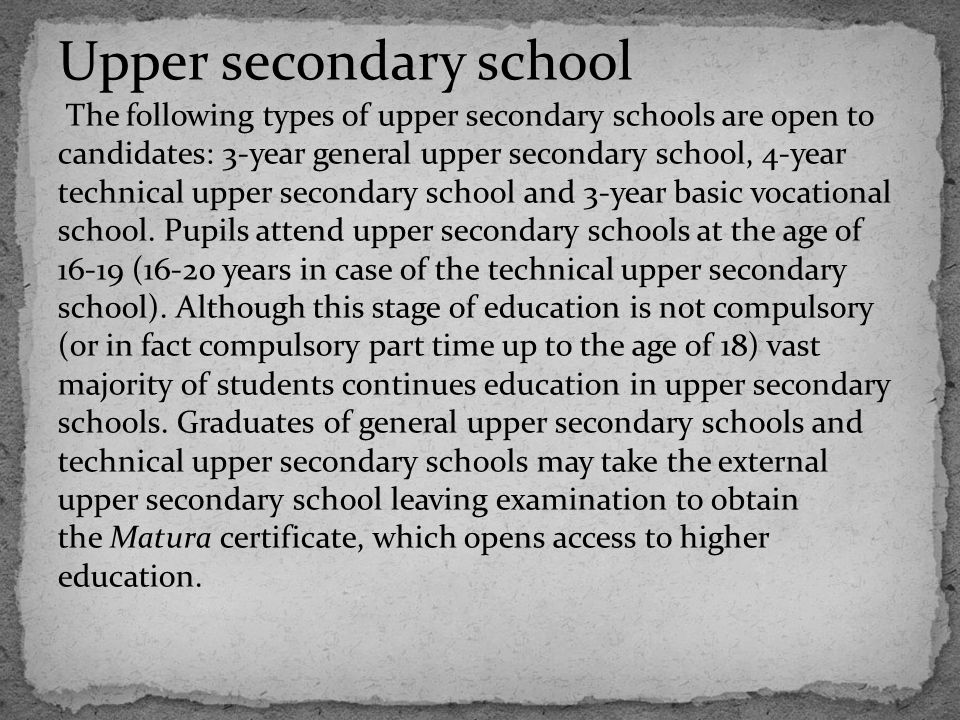 Upper secondary school