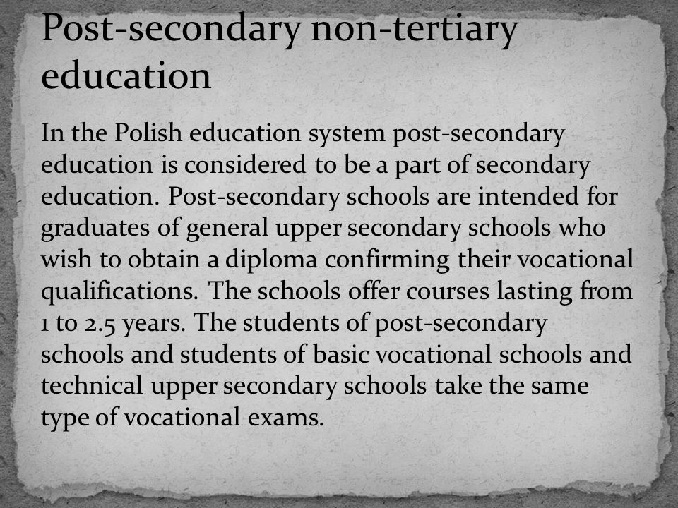 Post-secondary non-tertiary education