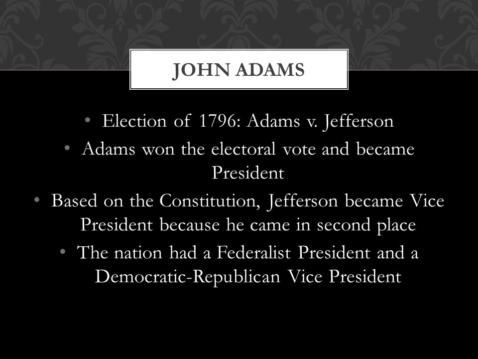 Election of 1796: Adams v. Jefferson