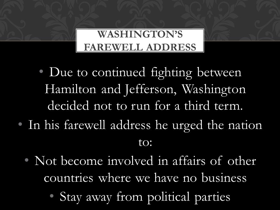 Washington’s farewell address