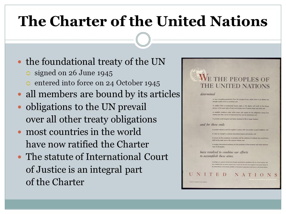 The Charter of the United Nations