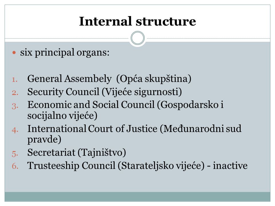 Internal structure six principal organs: