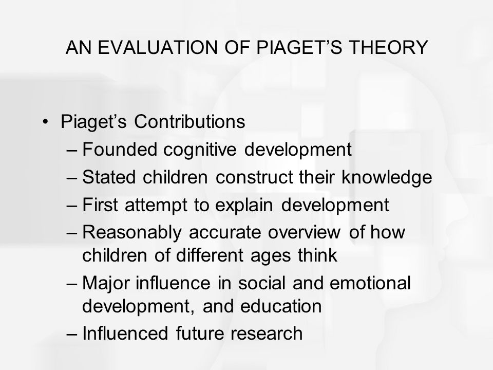 evaluate theories of cognitive development