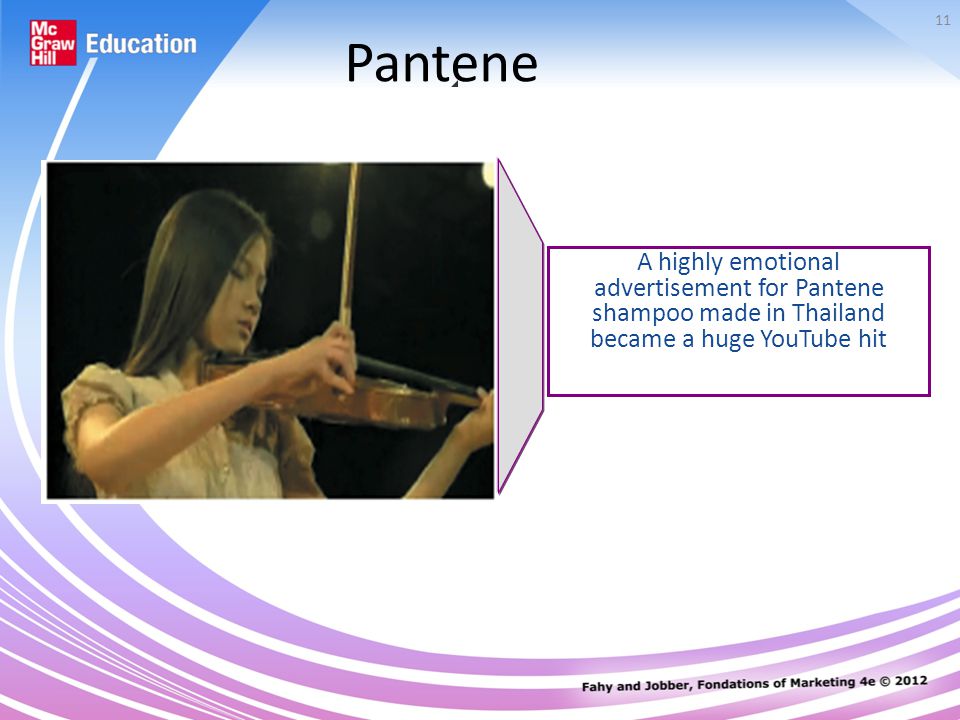 Pantene A highly emotional advertisement for Pantene shampoo made in Thailand became a huge YouTube hit.