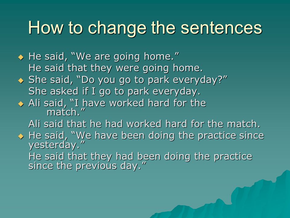 How to change the sentences