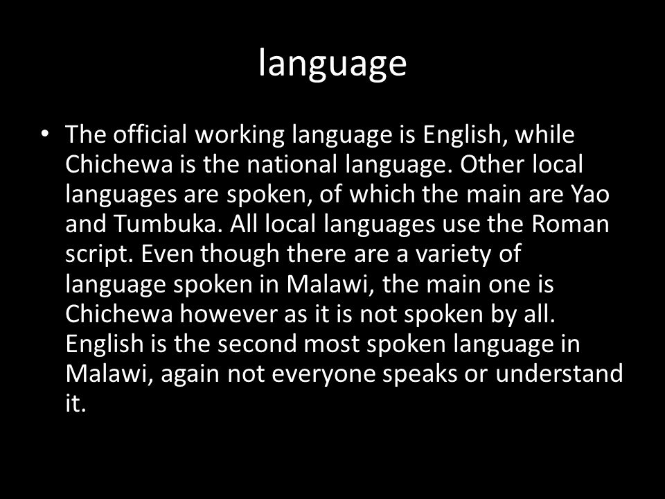 language spoken in malawi