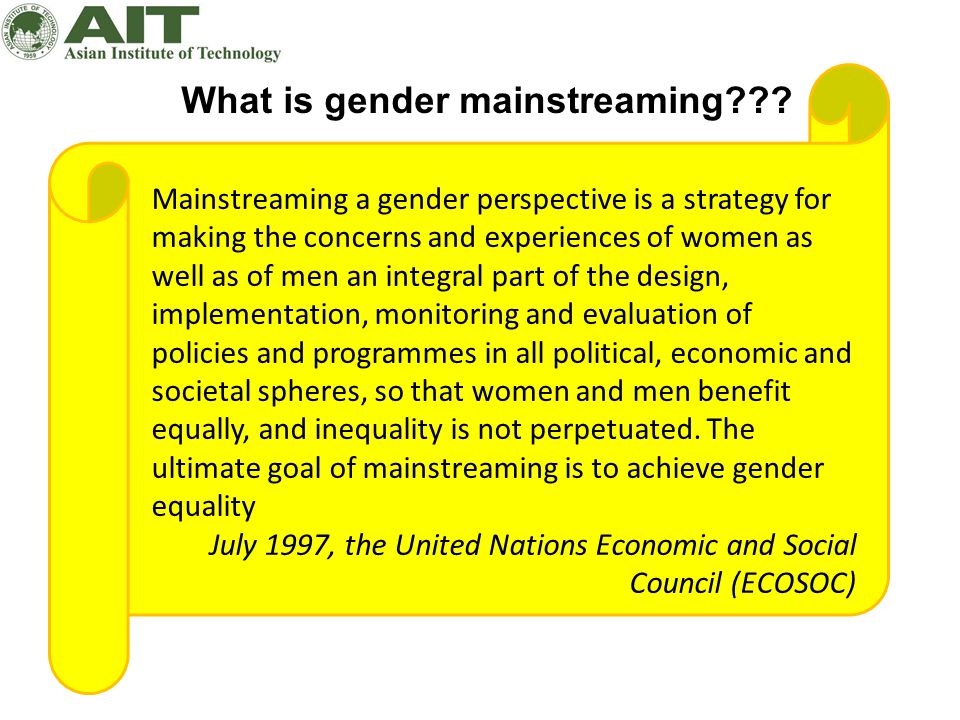 What is gender mainstreaming