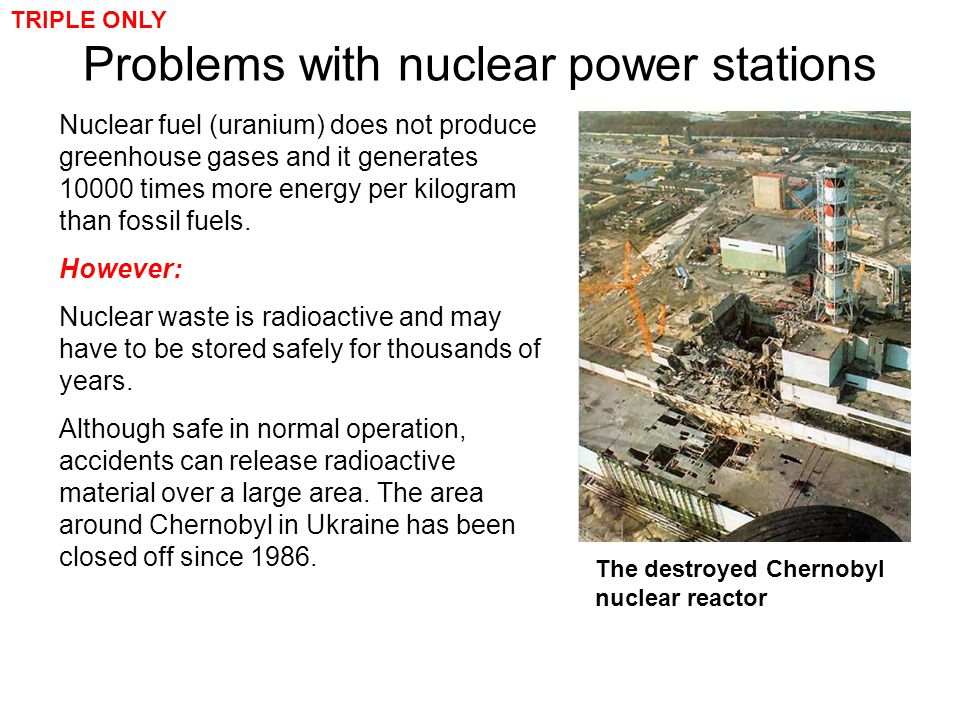 Problems with nuclear power stations