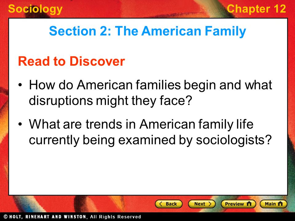 Section 2: The American Family