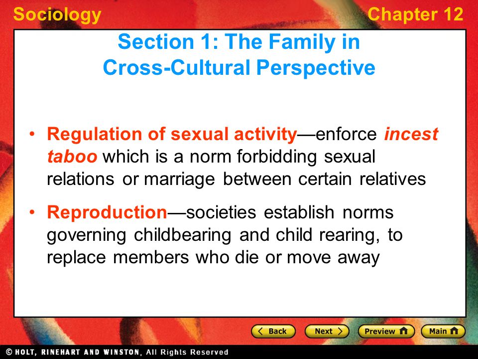 Section 1: The Family in Cross-Cultural Perspective