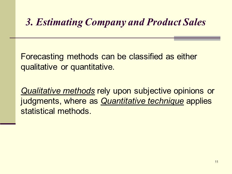 3. Estimating Company and Product Sales
