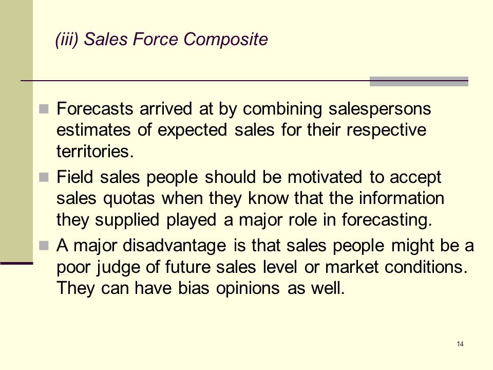 (iii) Sales Force Composite