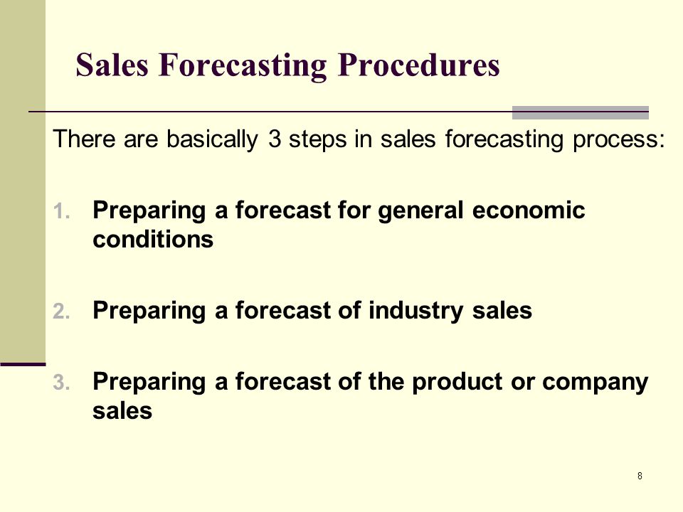 Sales Forecasting Procedures