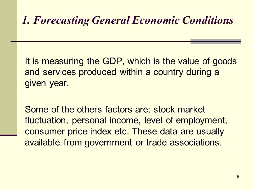 1. Forecasting General Economic Conditions