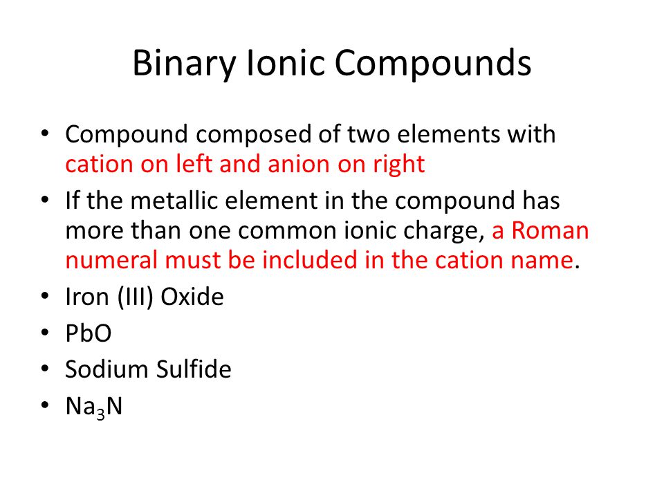 Binary Ionic Compounds