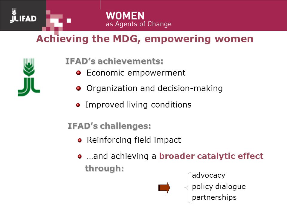Achieving the MDG, empowering women